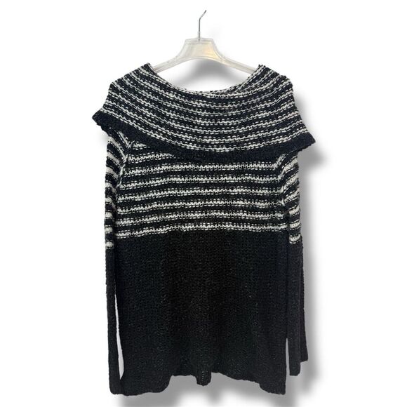 Free People Sweater Women's Medium Oversized Chunky Knit Striped Wool‎ Blend - Picture 2 of 8